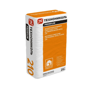 Штукатурно-клеевая смесь для плит из минеральной ваты ТЕХНОНИКОЛЬ 210 S (25 кг) 42м. на пал