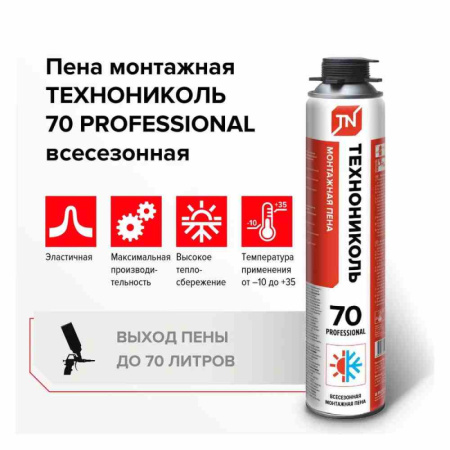 Пена монтажная профессиональная ТехноНИКОЛЬ 70 PROFFESSIONAL всесезонная